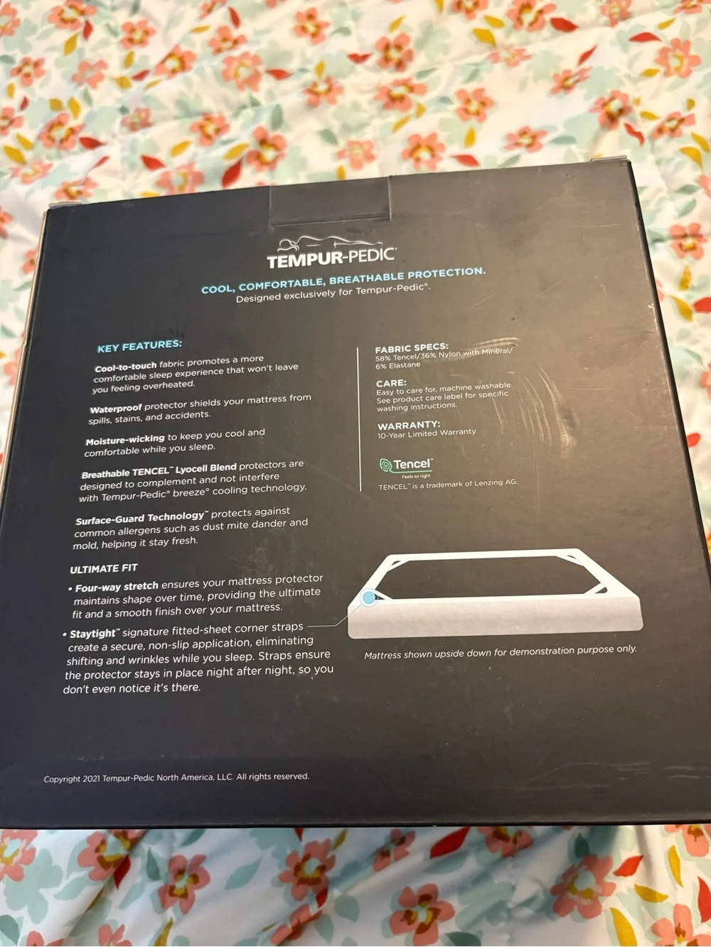 Tempur-Protect Breeze Cooling Mattress Protector - White